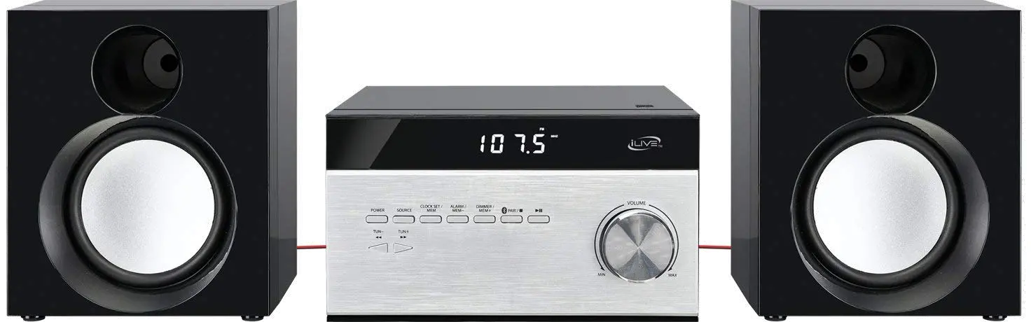 IHB227B BLUETOOTH HOME MUSIC SYSTEM iLive Wireless Home Stereo Music System with CD Player and AM/FM Radio-1