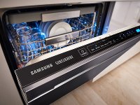 DW80M9990US Samsung Hidden Touch Control Chef Collection Dishwasher with WaterWall Technology - Stainless Steel