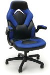 Blue and Black Racing Style Leather Gaming Chair - Essentials