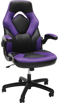 Purple and Black Racing Style Leather Gaming Chair - Essentials