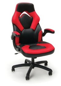 Red and Black Racing Style Leather Gaming Chair - Essentials