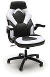 White and Black Racing Style Leather Gaming Chair - Essentials