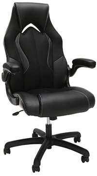 Black and Black Leather Gaming Chair - Essentials