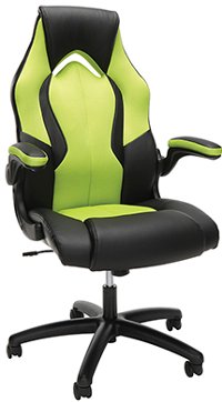 Green and Black Leather Gaming Chair - Essentials