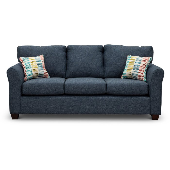 Wall St. Casual Contemporary Navy Blue Sofa Bed