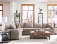 Taupe Gray 4 Piece Sectional Sofa with LAF Loveseat - Scorpio