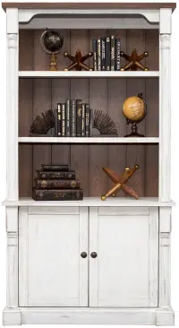 Durham Farmhouse 2 Tone Bookcase with Doors