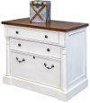 Farmhouse White and Cherry File Cabinet - Durham