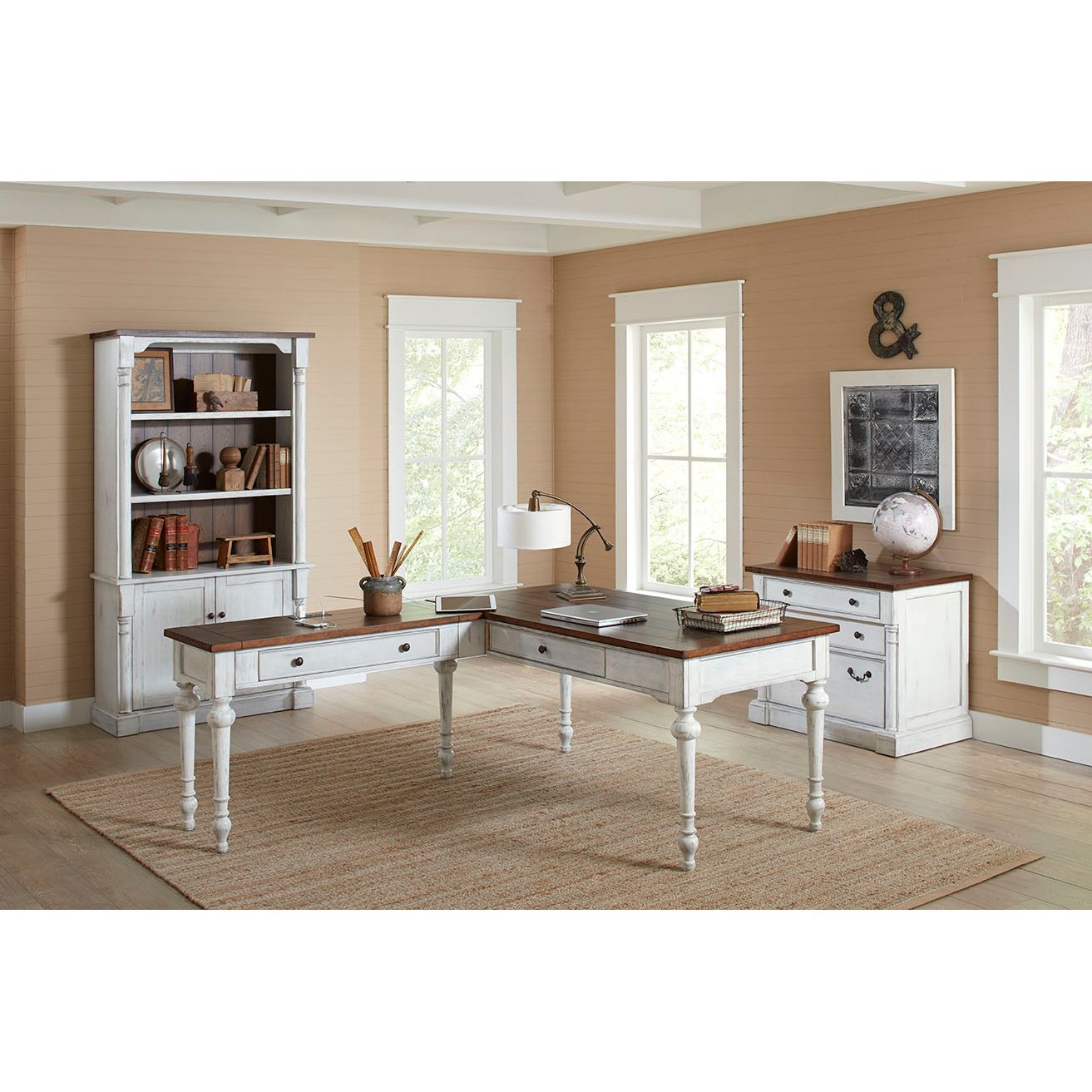 White and Cherry Brown Writing Desk - Durham-2