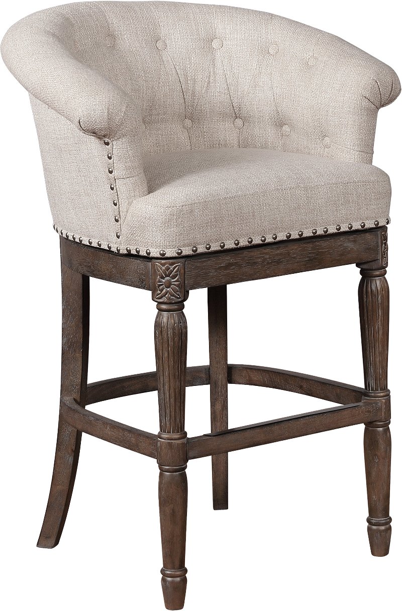 Washed Gray And Beige 29 Inch Swivel Bar Stool Kiera Rc Willey Washed Gray And Beige 29 Inch Swivel Bar Stool Kiera Rc Willey Furniture
