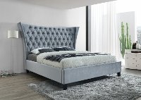 Contemporary Light Blue Queen Upholstered Bed - Gabriella