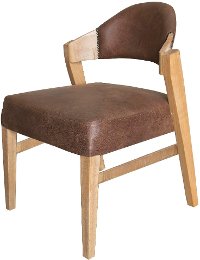Modern Natural and Brown Dining Room Chair - Salamanca