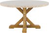 Bridgend Rustic Marble and Wood Round Dining Table