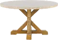 Bridgend Rustic Marble and Wood Round Dining Table