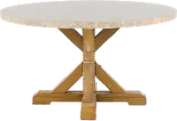 Bridgend Rustic Marble and Wood Round Dining Table