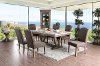 Marble and Wood Trestle 5 Piece Dining Set - Bridgend