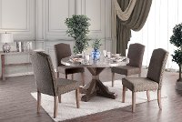 Rustic Marble and Wood X-Base Round 5 Piece Dining Set - Bridgend