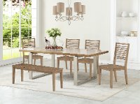 Contemporary Cornsilk 6 Piece Dining Set - Ellis