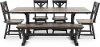 Farmhouse Sand and Black 6 Piece Dining Set with Bench - Orlando