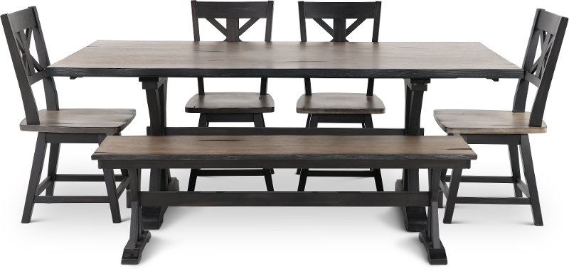 Featured image of post Farmhouse Dining Set With Bench - This item white dining room set with bench.