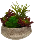 9 Inch Multi Color Faux Succulent Garden Arrangement In Ceramic Pot