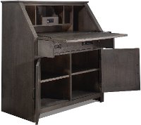 6414-790 Traditional Distressed Gray Drop Lid Desk - Villa
