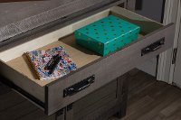 6414-790 Traditional Distressed Gray Drop Lid Desk - Villa-2