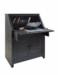 6415-790 Traditional Drop Lid Home Home Office Desk - Distressed Black-3