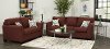 Ruby Red 7 Piece Living Room Set with Sofa Bed - Wall St.