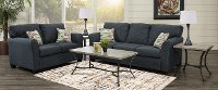 Contemporary Navy Blue 7 Piece Living Room Set - Wall St.-2