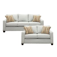 Sky Gray 2 Piece Living Room Set with Sofa Bed - Gavin