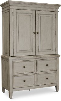 Classic Country Antique White Armoire - Heartland