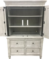 Classic Country Antique White Armoire - Heartland-2