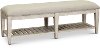Classic Antique White Upholstered Bed Bench - Heartland