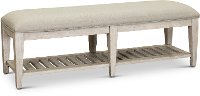 Classic Antique White Upholstered Bed Bench - Heartland