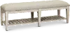 Clearance Heartland Antique White Upholstered Bed Bench