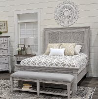 Classic Country Antique White King Size Bed - Heartland