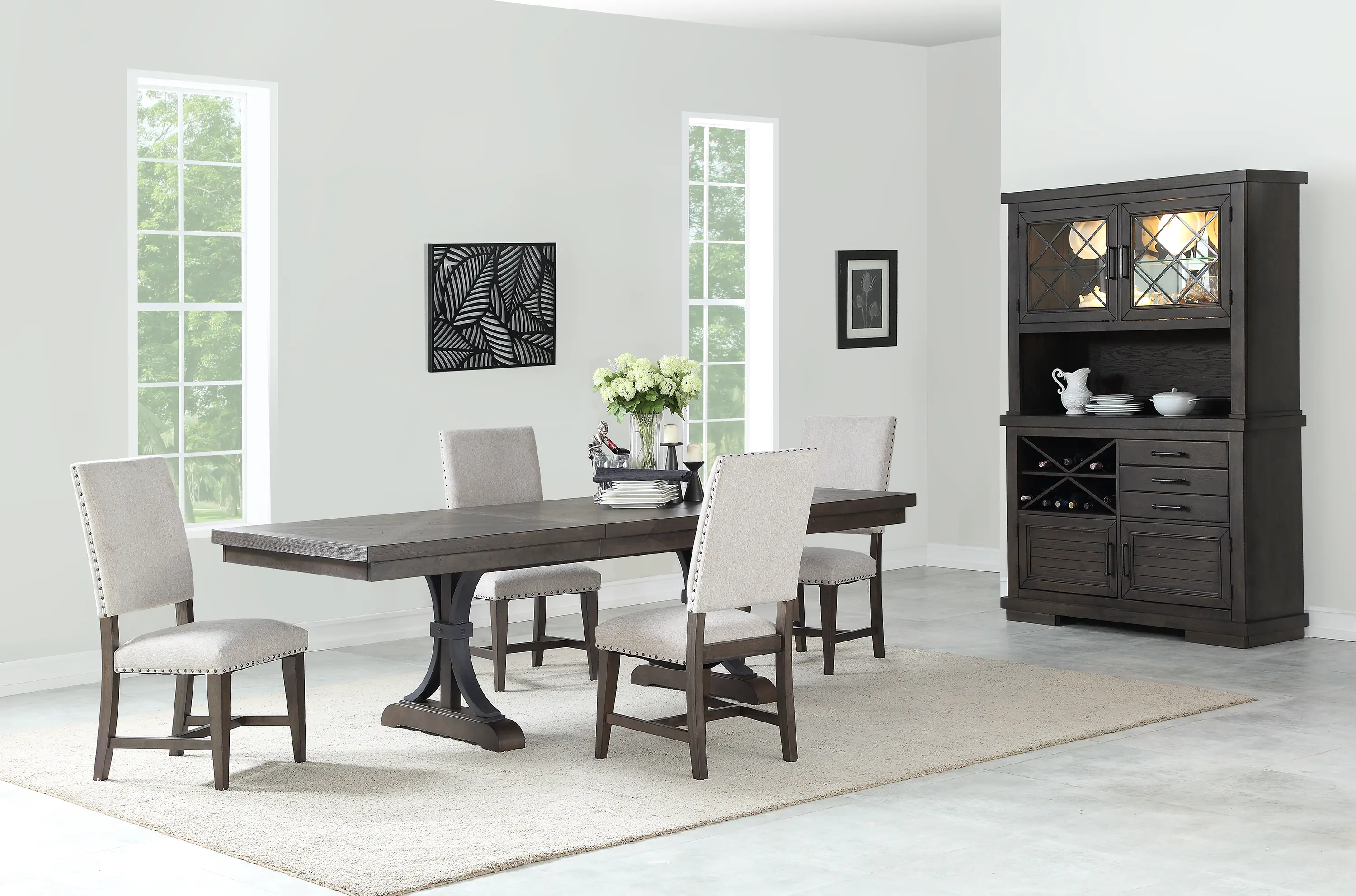 Gray/Brown and Beige Upholstered Dining Chair - Revolution-2