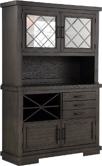 Industrial Gray/Brown Dining Room Sideboard with Hutch - Revolution