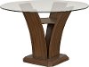 Walnut and Glass Round Counter Height Dining Room Table - Zayden