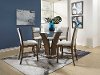 Clearance Walnut and Glass 5 Piece Counter Height Dining Set - Zayden