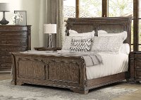 Traditional Brown Queen Sleigh Bed - Tuscany Pointe
