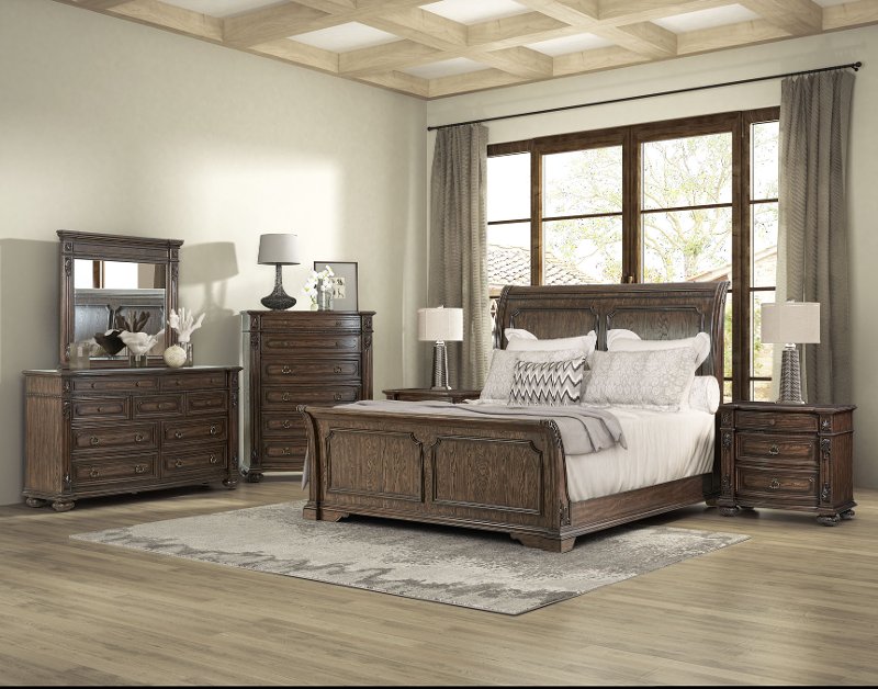 Hazelnut Brown 4 Piece King Bedroom Set Tuscany Pointe