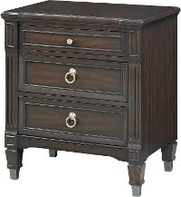 Traditional Walnut Brown Nightstand - Valley View
