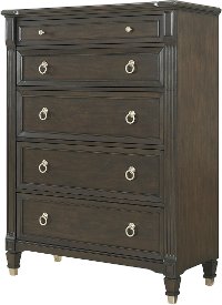 Traditional Walnut Brown Chest of Drawers - Valley View