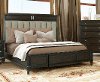 Traditional Walnut Brown Queen Upholstered Bed - Valley View