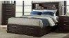 Contemporary Espresso Brown King Storage Bed - Waterfront