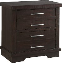 Contemporary Espresso Brown Nightstand - Waterfront