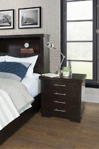 Contemporary Espresso Brown Nightstand - Waterfront-2