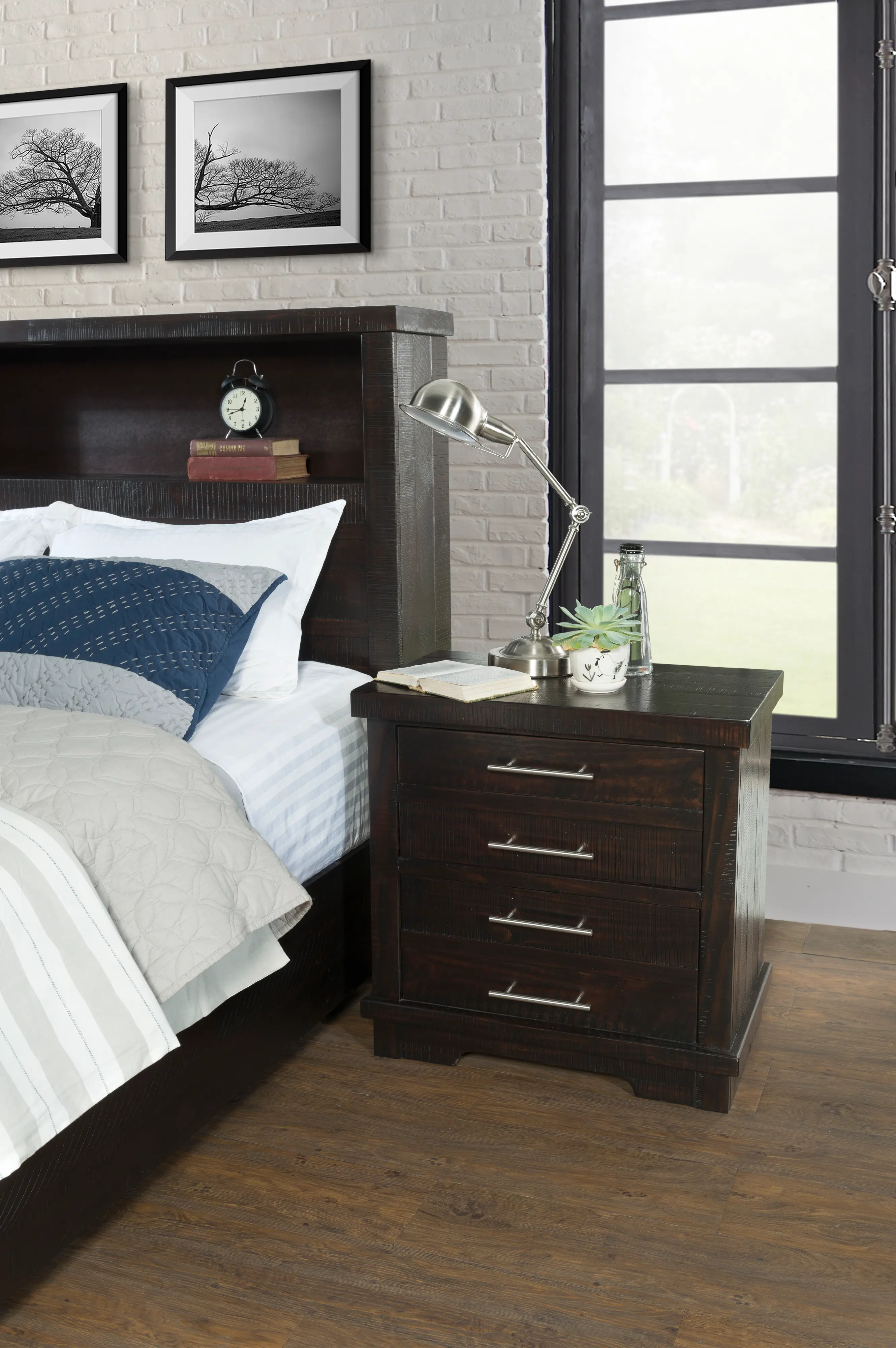 Waterfront Espresso Brown Nightstand-2